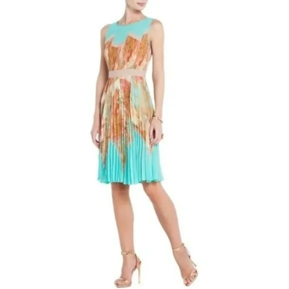 D-4. BCBGMaxazria Ksenia Dress Blue US 0 - Picture 2 of 5